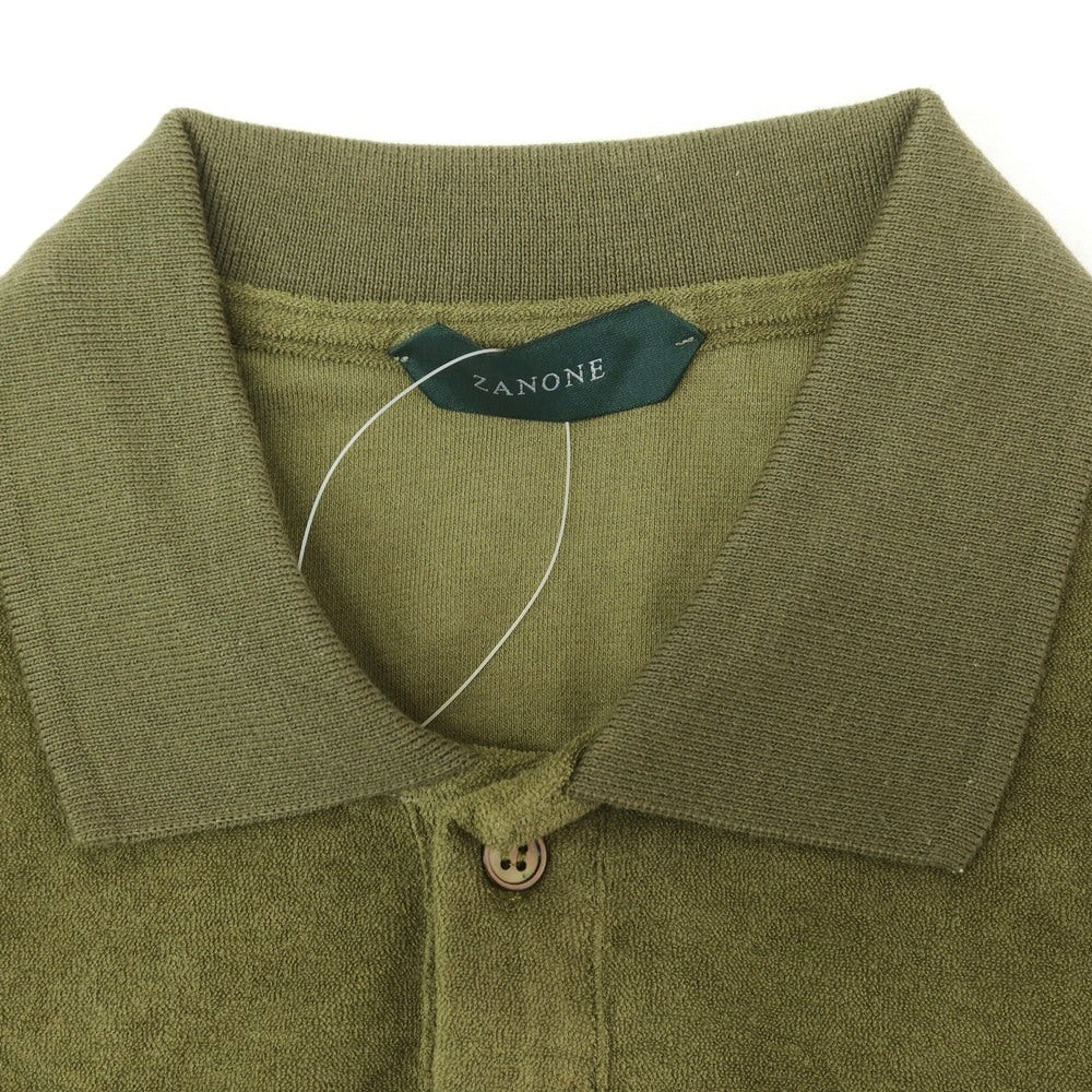 【新品】ザノーネ ZANONE コットン パイル 半袖ポロシャツ オリーブグリーン【 46 】【 状態ランクN 】【 メンズ 】