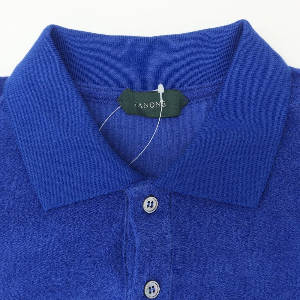 【新品】ザノーネ ZANONE コットン パイル 半袖ポロシャツ ブルー【 50 】【 状態ランクN 】【 メンズ 】