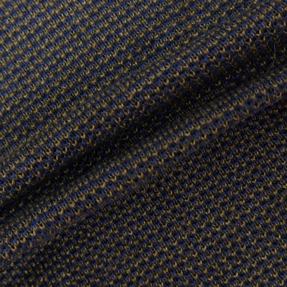 【新品】ザノーネ ZANONE リネン 半袖 ポロニット オリーブxネイビー【 44 】【 状態ランクN 】【 メンズ 】