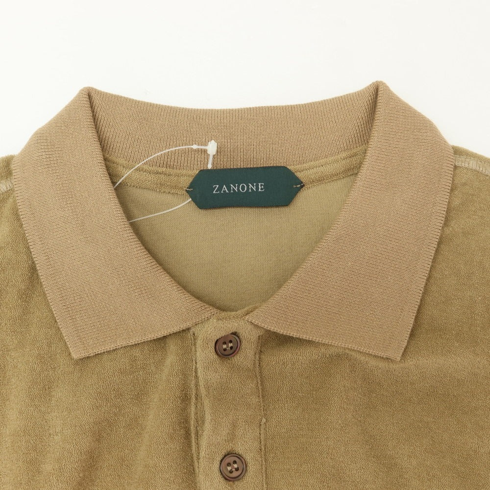 【新品】ザノーネ ZANONE コットン パイル 半袖ポロシャツ オーカー【 48 】【 状態ランクN 】【 メンズ 】