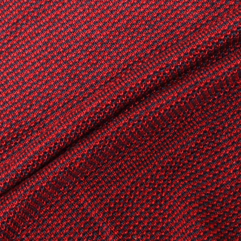 【新品】ザノーネ ZANONE リネン クルーネック 半袖 プルオーバーニット レッドxネイビー【 46 】【 状態ランクN 】【 メンズ 】
