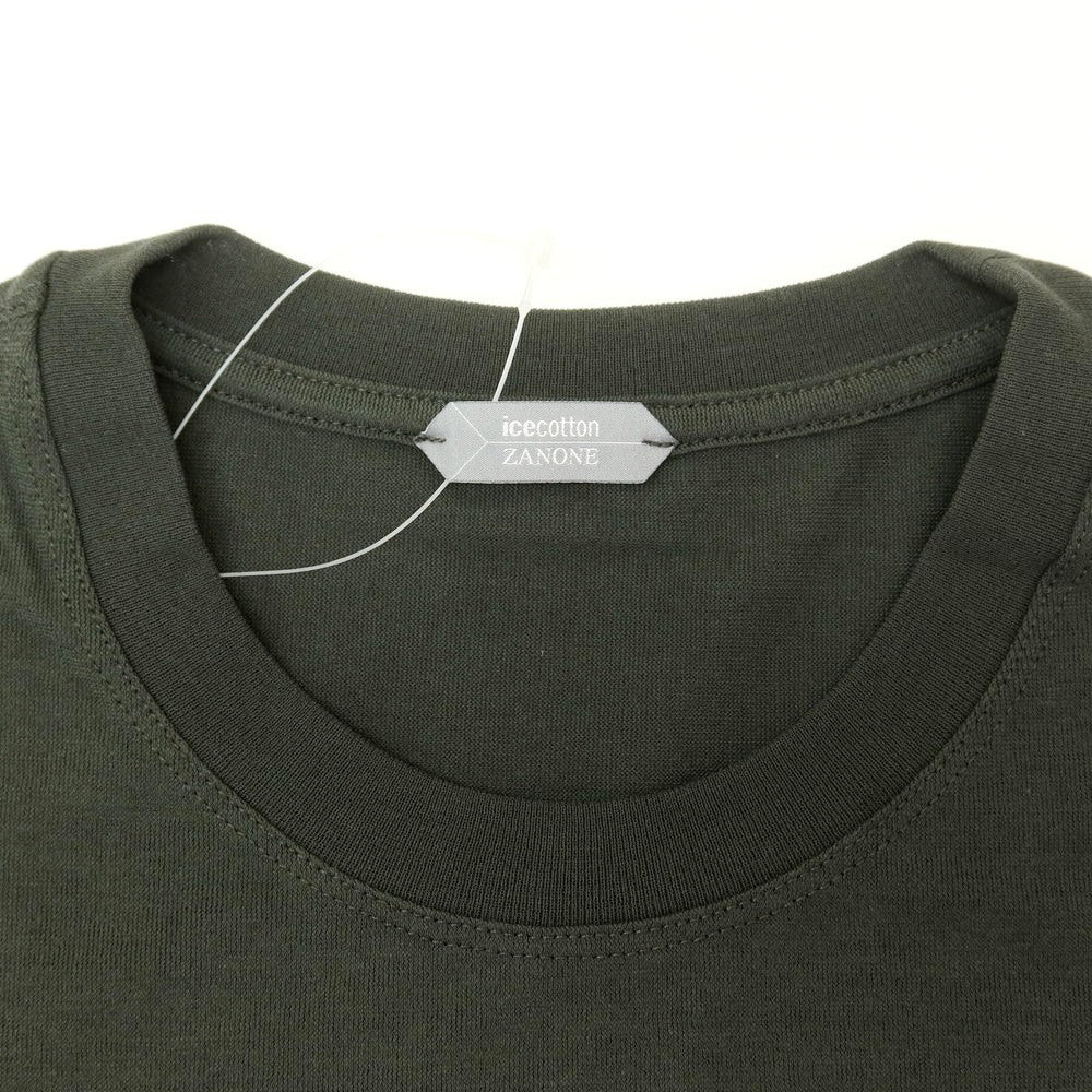 【新品】ザノーネ ZANONE アイスコットン クルーネック 半袖Tシャツ ダークオリーブ【 46 】【 状態ランクN 】【 メンズ 】