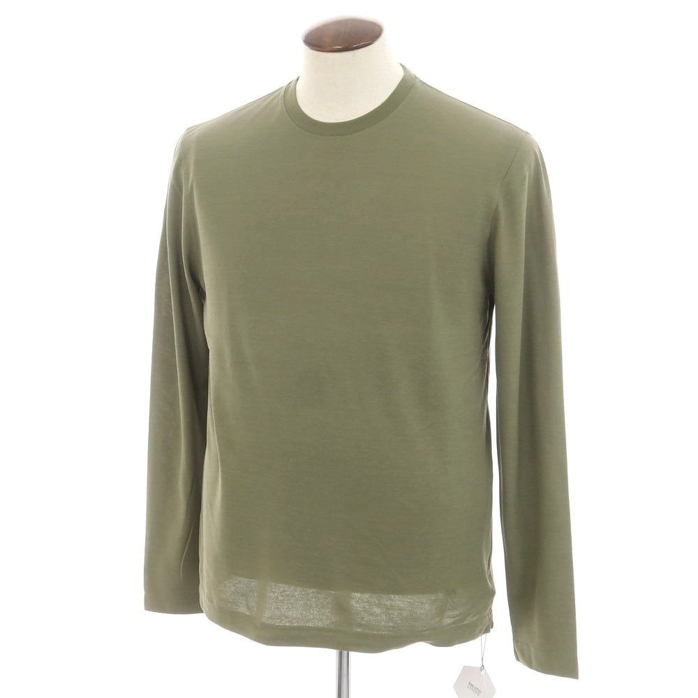 【新品】ザノーネ ZANONE アイスコットン クルーネック 長袖Tシャツ オリーブグリーン【 52 】【 状態ランクN 】【 メンズ 】