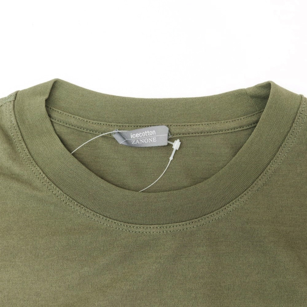 【新品】ザノーネ ZANONE アイスコットン クルーネック 長袖Tシャツ オリーブグリーン【 52 】【 状態ランクN 】【 メンズ 】
