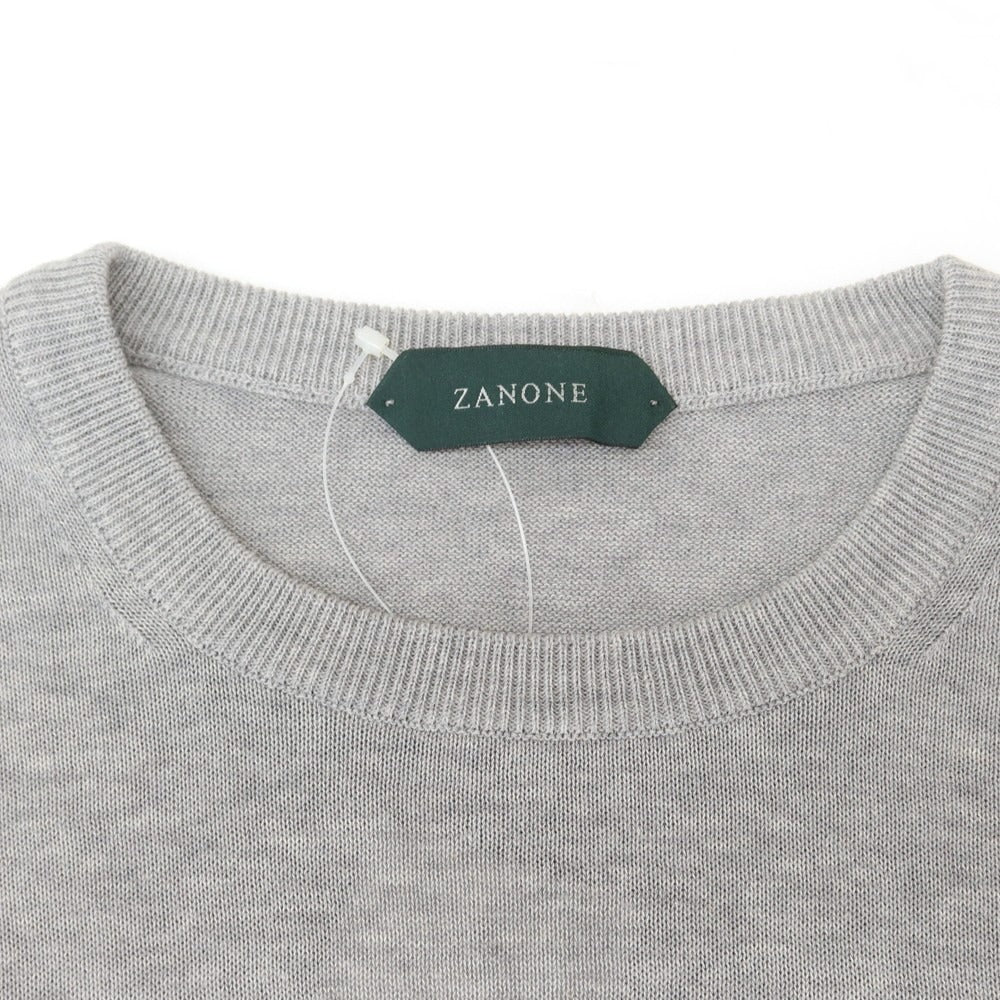 【新品】ザノーネ ZANONE ハイゲージ コットン クルーネック プルオーバーニット グレー【 52 】【 状態ランクN 】【 メンズ 】