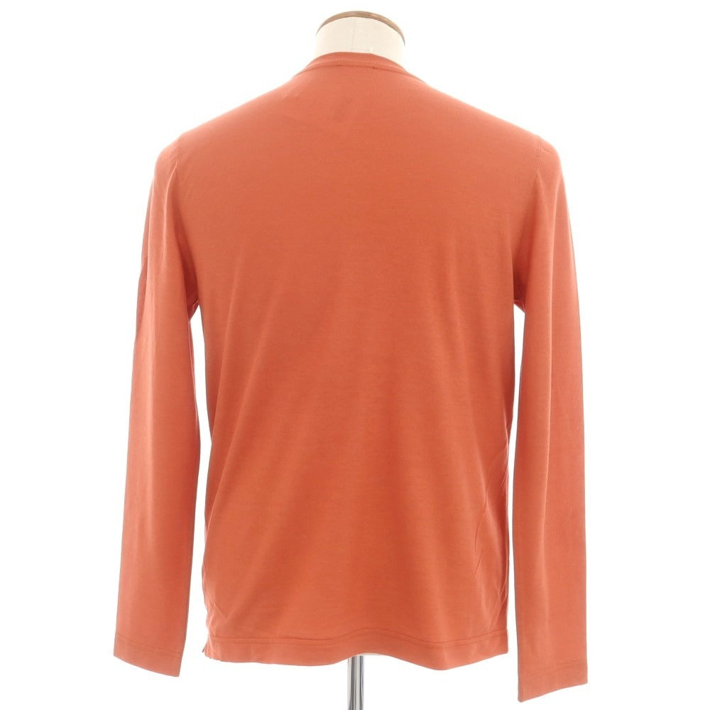 【新品】ザノーネ ZANONE アイスコットン クルーネック ポケット 長袖Tシャツ テラコッタ【 46 】【 状態ランクN 】【 メンズ 】