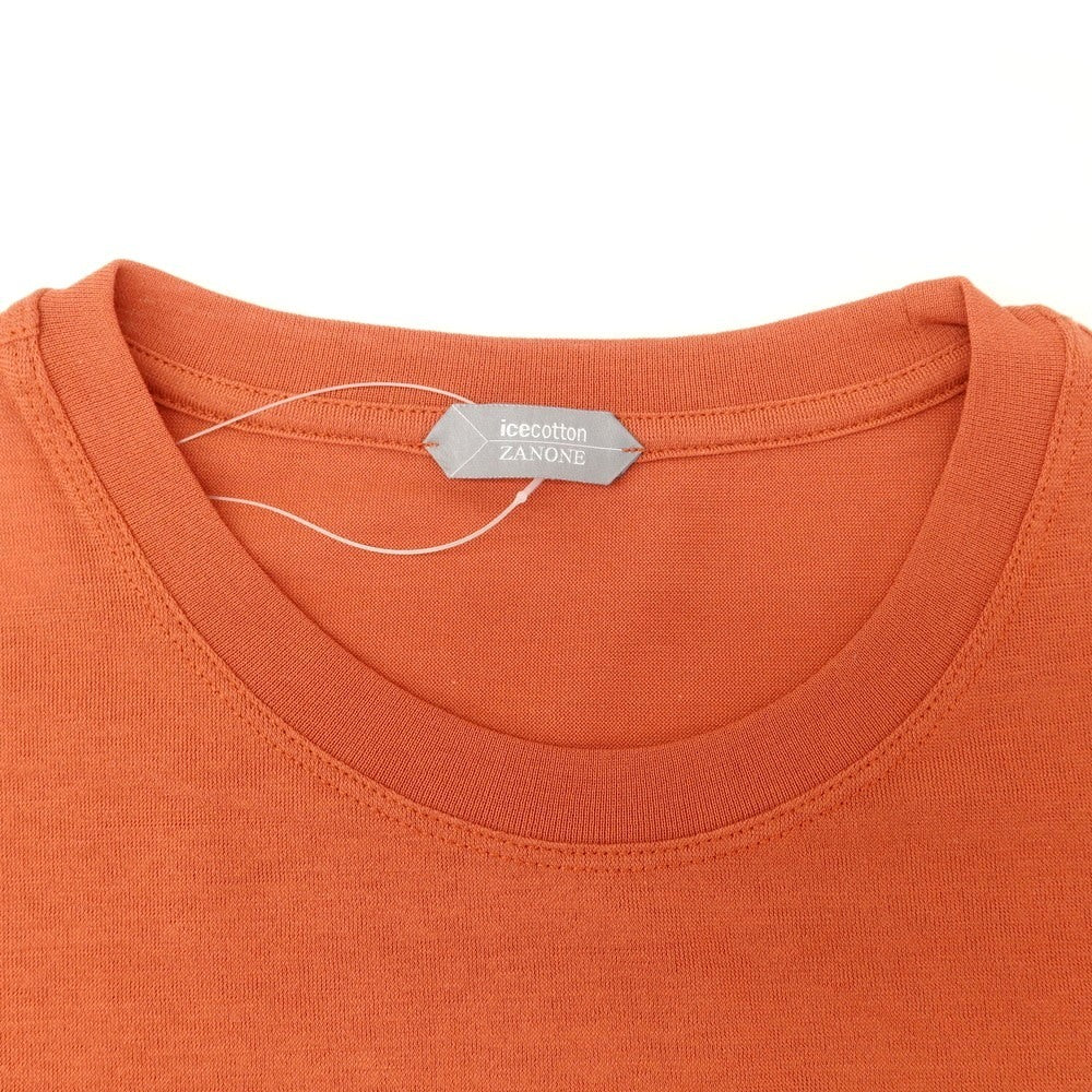 【新品】ザノーネ ZANONE アイスコットン クルーネック ポケット 長袖Tシャツ テラコッタ【 46 】【 状態ランクN 】【 メンズ 】