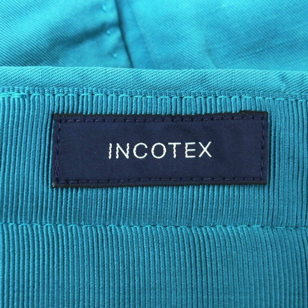 【新品アウトレット】インコテックス INCOTEX リネンコットン カジュアルスラックスパンツ ターコイズ【 50 】【 状態ランクN- 】【 メンズ 】