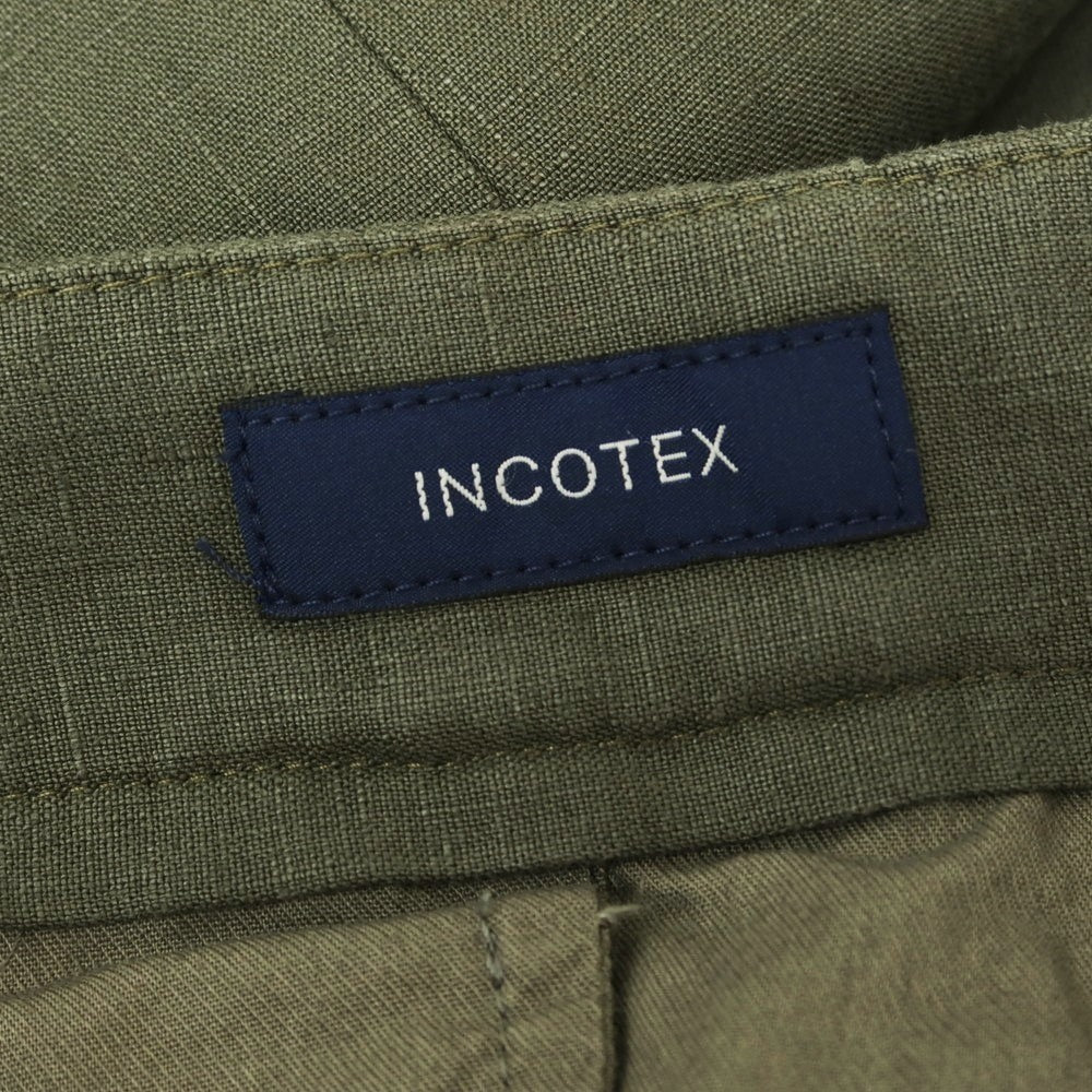 【新品】インコテックス INCOTEX リネン カジュアルスラックスパンツ オリーブ【 46 】【 状態ランクN 】【 メンズ 】