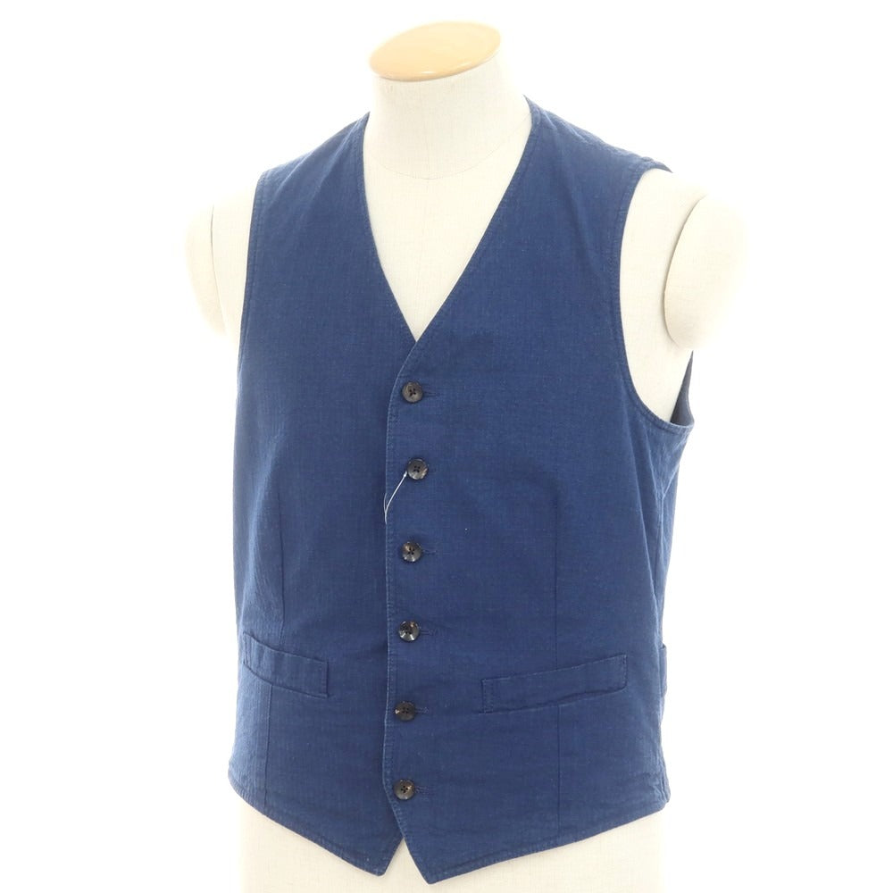 【中古】ラルディーニ LARDINI ストレッチコットン ジレ ベスト ライトネイビー【 46 】【 状態ランクB 】【 メンズ 】
