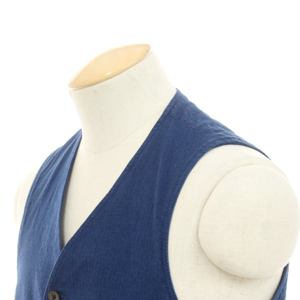【中古】ラルディーニ LARDINI ストレッチコットン ジレ ベスト ライトネイビー【 46 】【 状態ランクB 】【 メンズ 】
