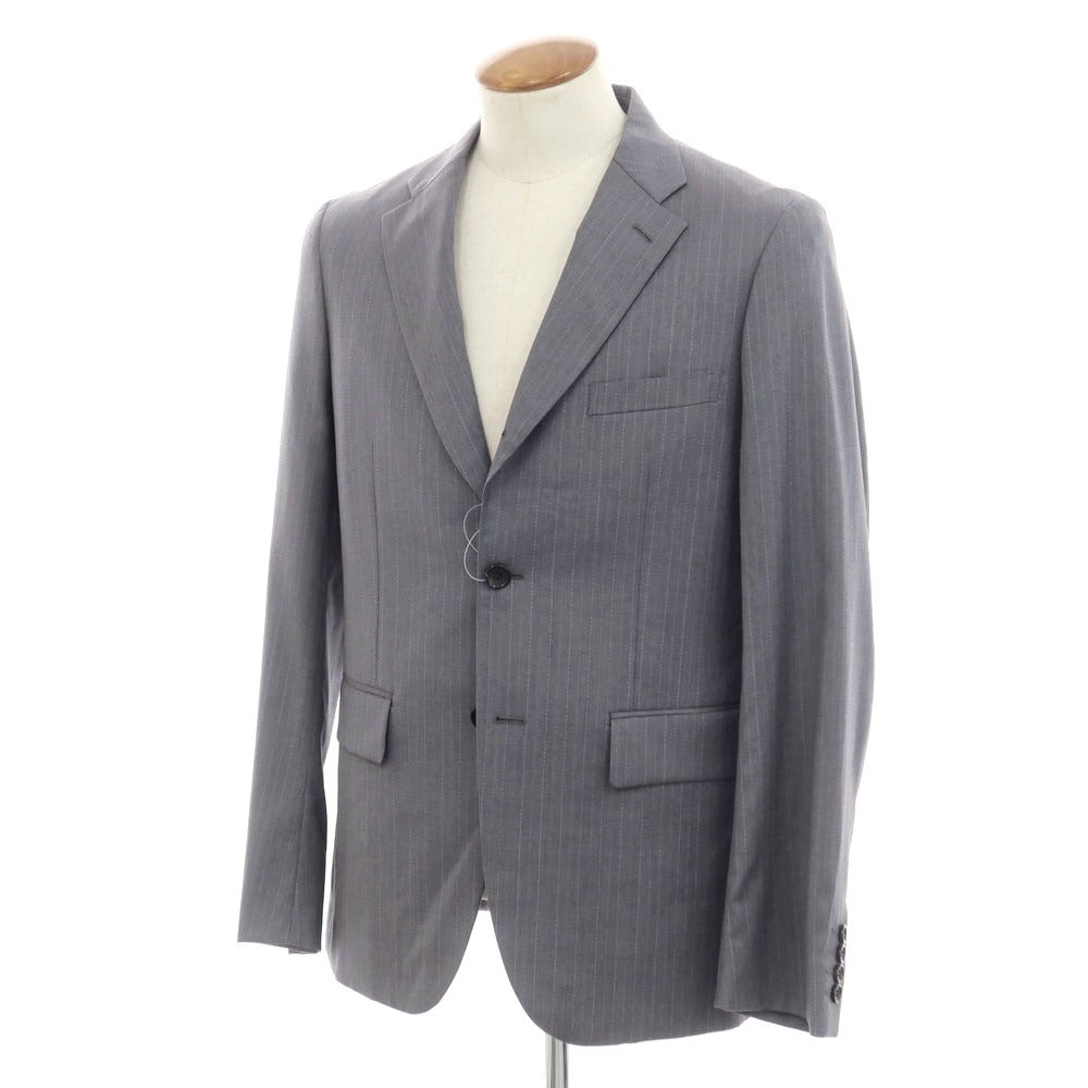 【中古】コムデギャルソン オムドゥ COMME des GARCONS HOMME DEUX 2024年春夏 ウール ストライプ テーラードジャケット グレーxライトスマルトブルー【 M 】【 状態ランクA 】【 メンズ 】
