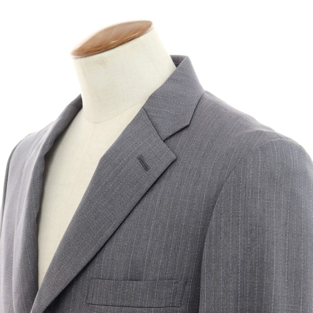 【中古】コムデギャルソン オムドゥ COMME des GARCONS HOMME DEUX 2024年春夏 ウール ストライプ テーラードジャケット グレーxライトスマルトブルー【 M 】【 状態ランクA 】【 メンズ 】