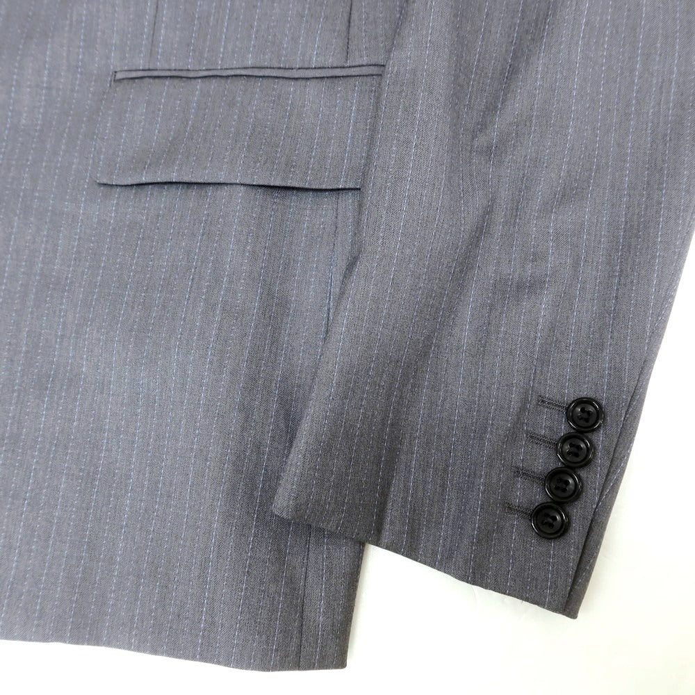 【中古】コムデギャルソン オムドゥ COMME des GARCONS HOMME DEUX 2024年春夏 ウール ストライプ テーラードジャケット グレーxライトスマルトブルー【 M 】【 状態ランクA 】【 メンズ 】