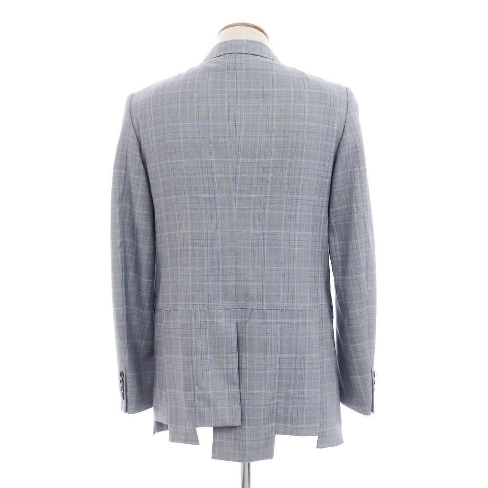 【中古】コムデギャルソン オムドゥ COMME des GARCONS HOMME DEUX 2024年春夏 ウール チェック ジャケット グレー系xブルー【 M 】【 状態ランクA 】【 メンズ 】