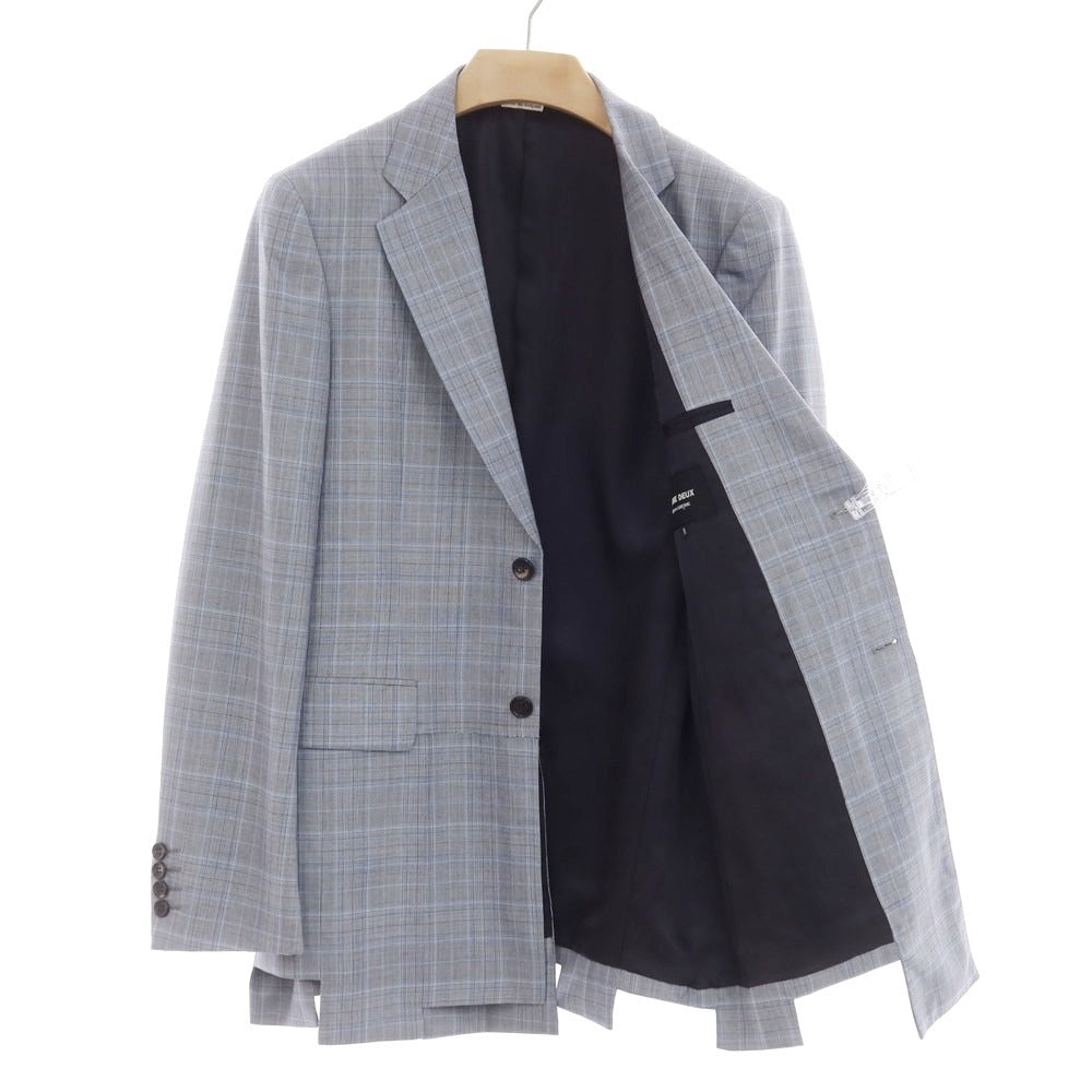 【中古】コムデギャルソン オムドゥ COMME des GARCONS HOMME DEUX 2024年春夏 ウール チェック ジャケット グレー系xブルー【 M 】【 状態ランクA 】【 メンズ 】