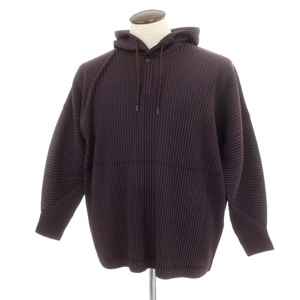 【中古】オム プリッセ イッセイミヤケ HOMME PLISSE ISSEY MIYAKE 2024年秋冬 プリーツ加工 プルオーバーパーカー ダークパープル【 表記なし(L位) 】【 状態ランクA 】【 メンズ 】