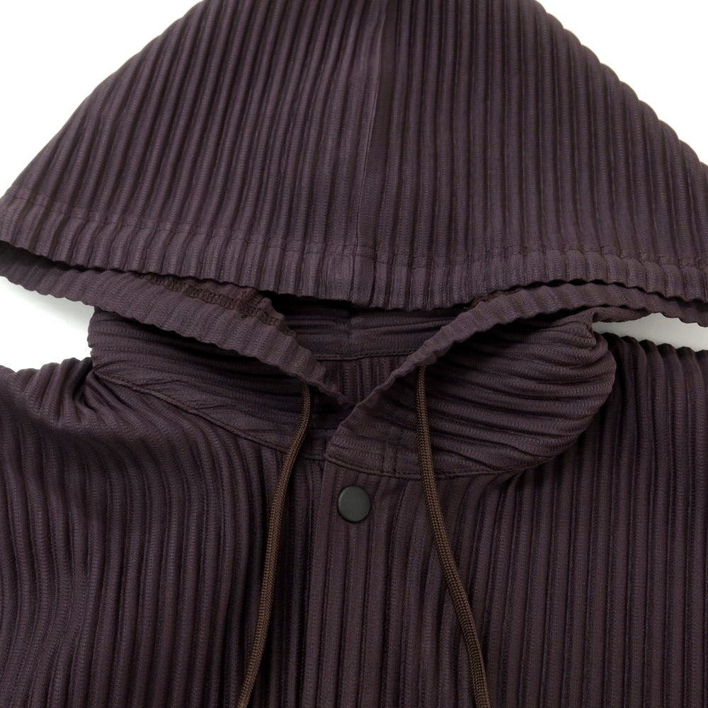【中古】オム プリッセ イッセイミヤケ HOMME PLISSE ISSEY MIYAKE 2024年秋冬 プリーツ加工 プルオーバーパーカー ダークパープル【 表記なし(L位) 】【 状態ランクA 】【 メンズ 】
