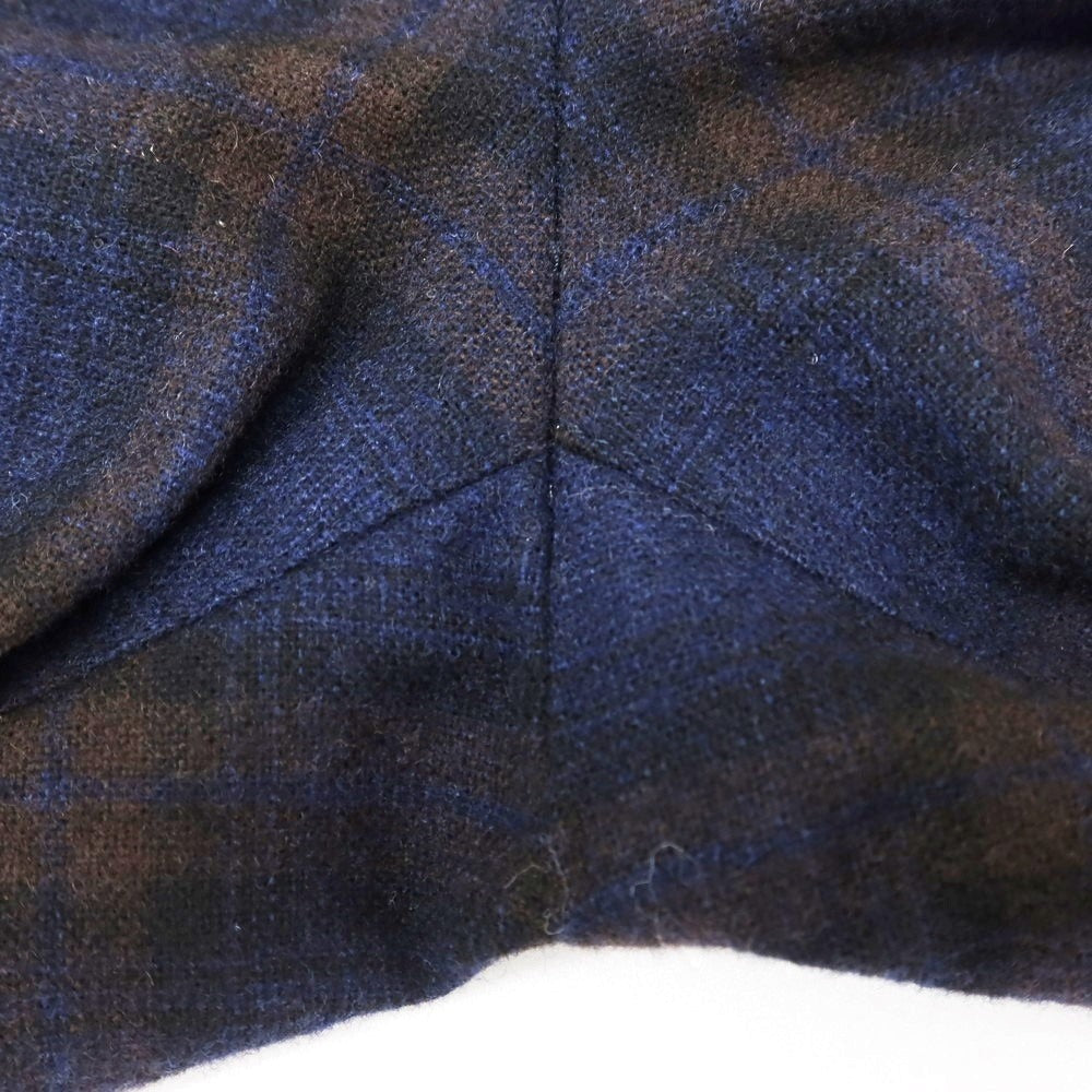 【中古】ジーティーアー G.T.A ウールナイロン チェック カジュアルスラックスパンツ ネイビーxブラウン【サイズ44】【NVY】【A/W】【状態ランクB】【メンズ】