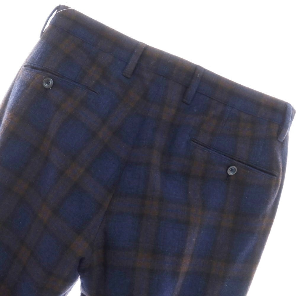 【中古】ジーティーアー G.T.A ウールナイロン チェック カジュアルスラックスパンツ ネイビーxブラウン【サイズ44】【NVY】【A/W】【状態ランクB】【メンズ】