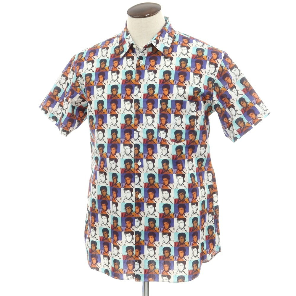【中古】コムデギャルソンシャツ COMME des GARCONS SHIRT × Andy Warhol 2024年春夏 コットン 半袖シャツ ホワイト系【 L 】【 状態ランクA 】【 メンズ 】