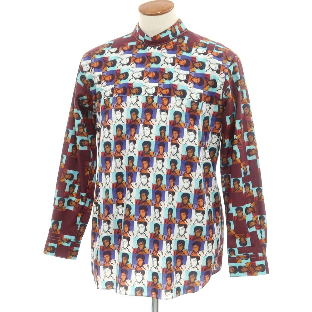【中古】コムデギャルソンシャツ COMME des GARCONS SHIRT × Andy Warhol 2024年春夏 コットン カジュアルシャツ ワインレッド【 M 】【 状態ランクA 】【 メンズ 】