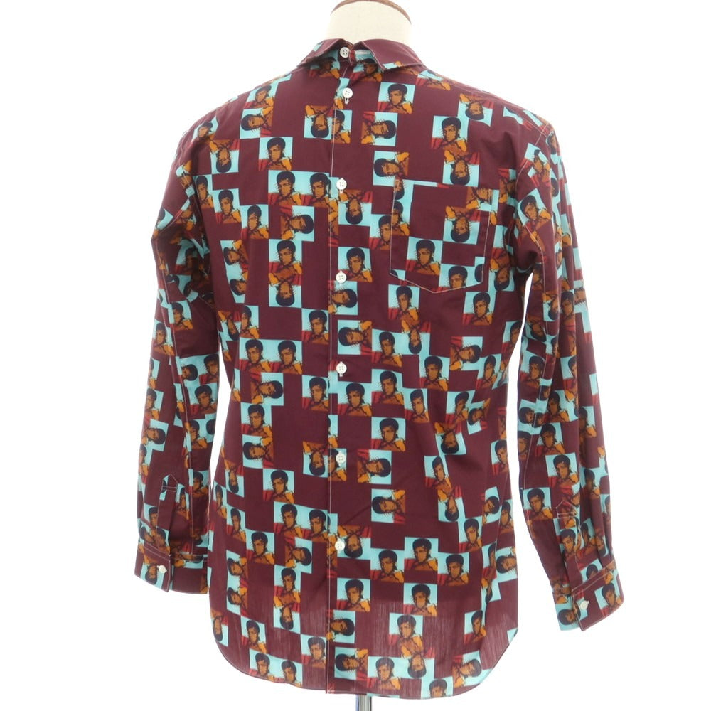【中古】コムデギャルソンシャツ COMME des GARCONS SHIRT × Andy Warhol 2024年春夏 コットン カジュアルシャツ ワインレッド【 M 】【 状態ランクA 】【 メンズ 】