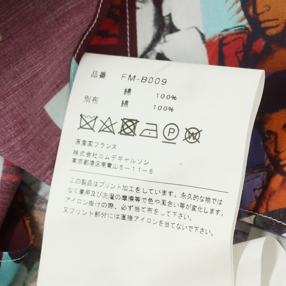 【中古】コムデギャルソンシャツ COMME des GARCONS SHIRT × Andy Warhol 2024年春夏 コットン カジュアルシャツ ワインレッド【 M 】【 状態ランクA 】【 メンズ 】