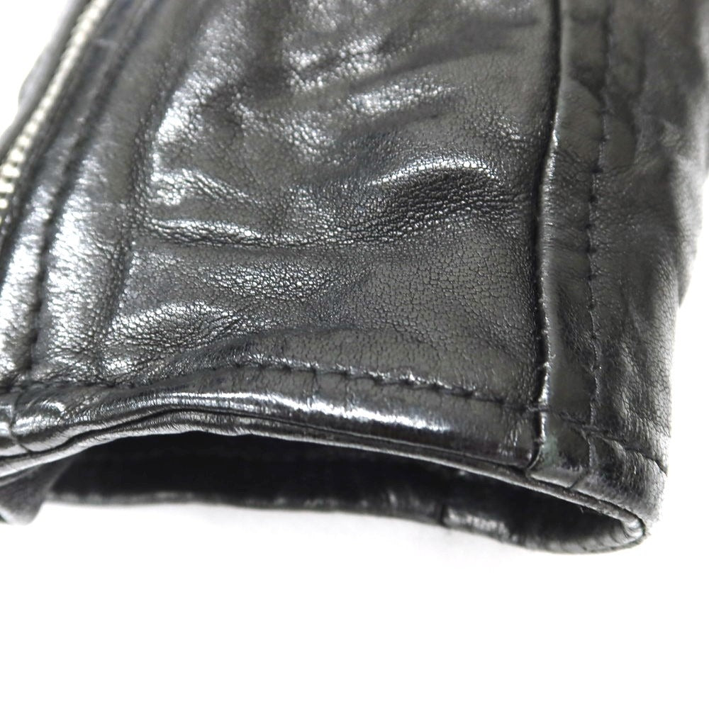 【中古】ディーフォー Brand DFOUR シープレザー ジップアップ レザーブルゾン ブラック【 L 】【 状態ランクC 】【 メンズ 】