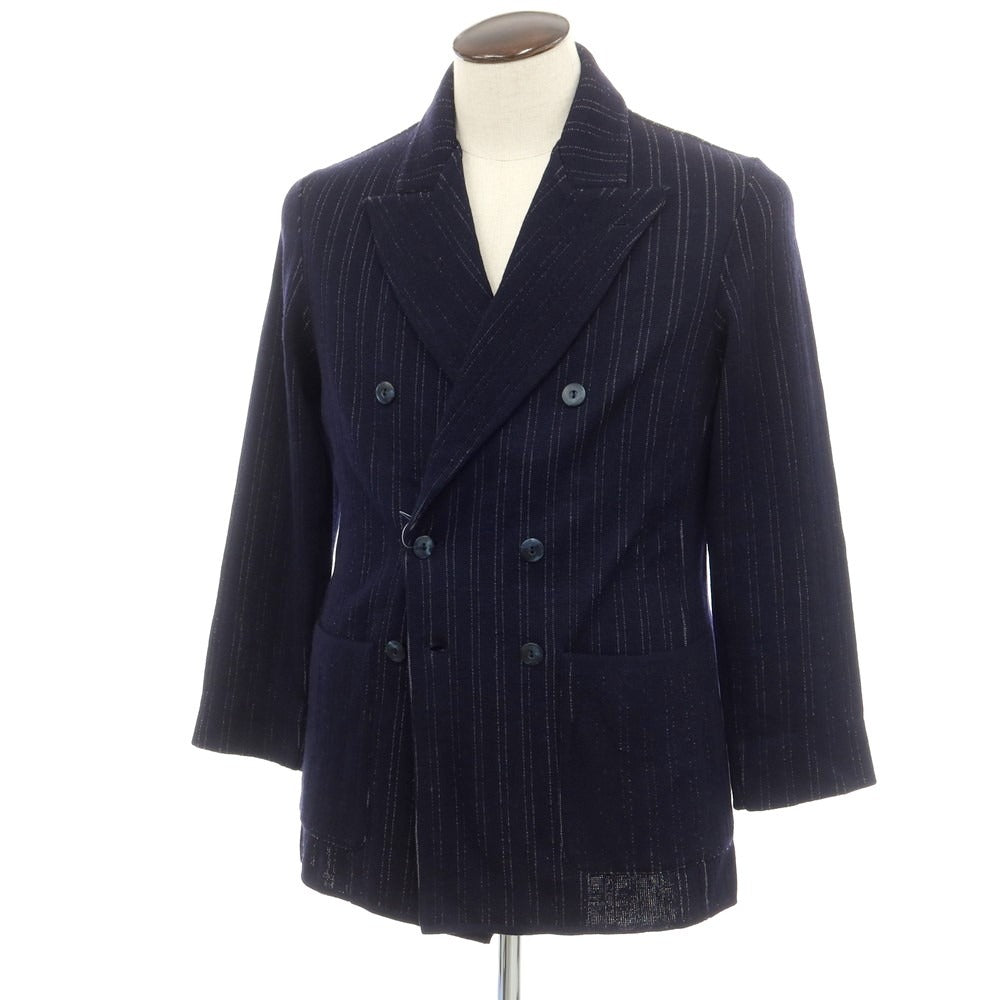中古】フィンジャック Finjack ウール ストライプ ダブル ニット 