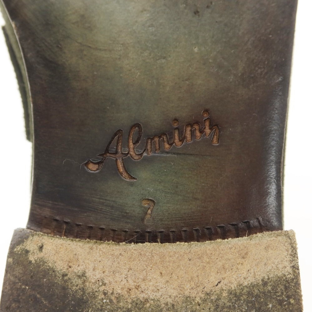 【中古】アルミニ Almini スエード ローファー ダークグリーン【 7 】【 状態ランクB 】【 メンズ 】