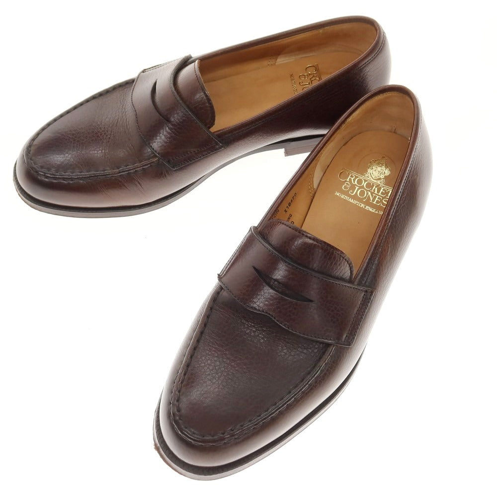 【中古】クロケットアンドジョーンズ CROCKETT&JONES BOSTON コインローファー ダークブラウン【 7E 】【 状態ランクA