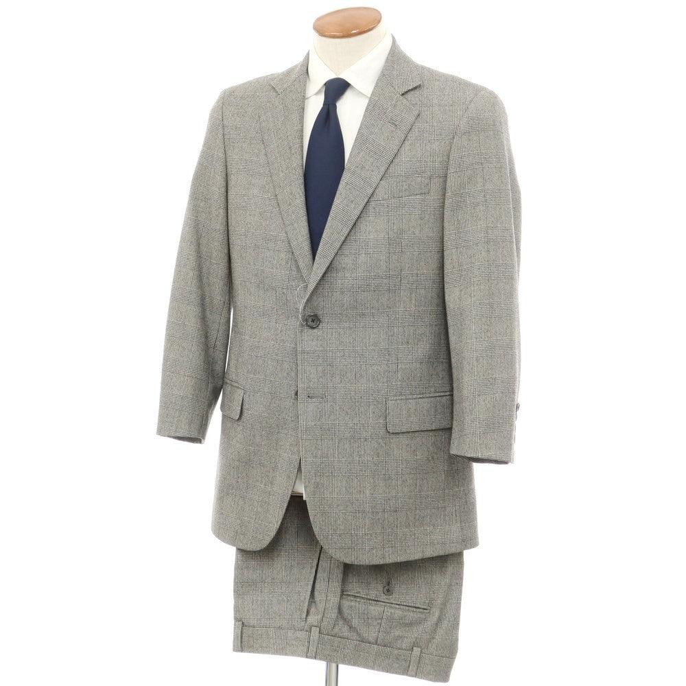 【中古】ブルックスブラザーズ Brooks Brothers ウール グレンチェック 2つボタンスーツ ブラックxホワイト【 38SHT 32W 】【 状態ランクB 】【 メンズ 】