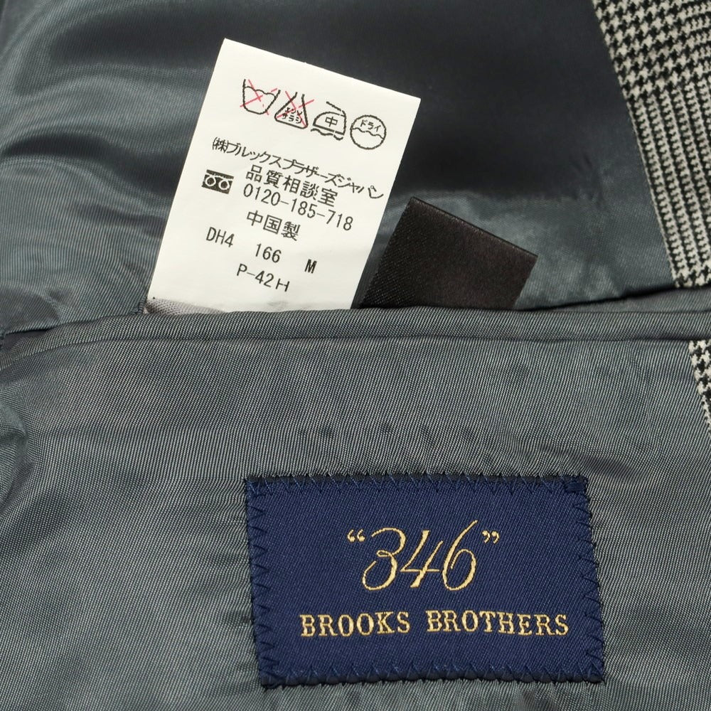 【中古】ブルックスブラザーズ Brooks Brothers ウール グレンチェック 2つボタンスーツ ブラックxホワイト【 38SHT 32W 】【 状態ランクB 】【 メンズ 】