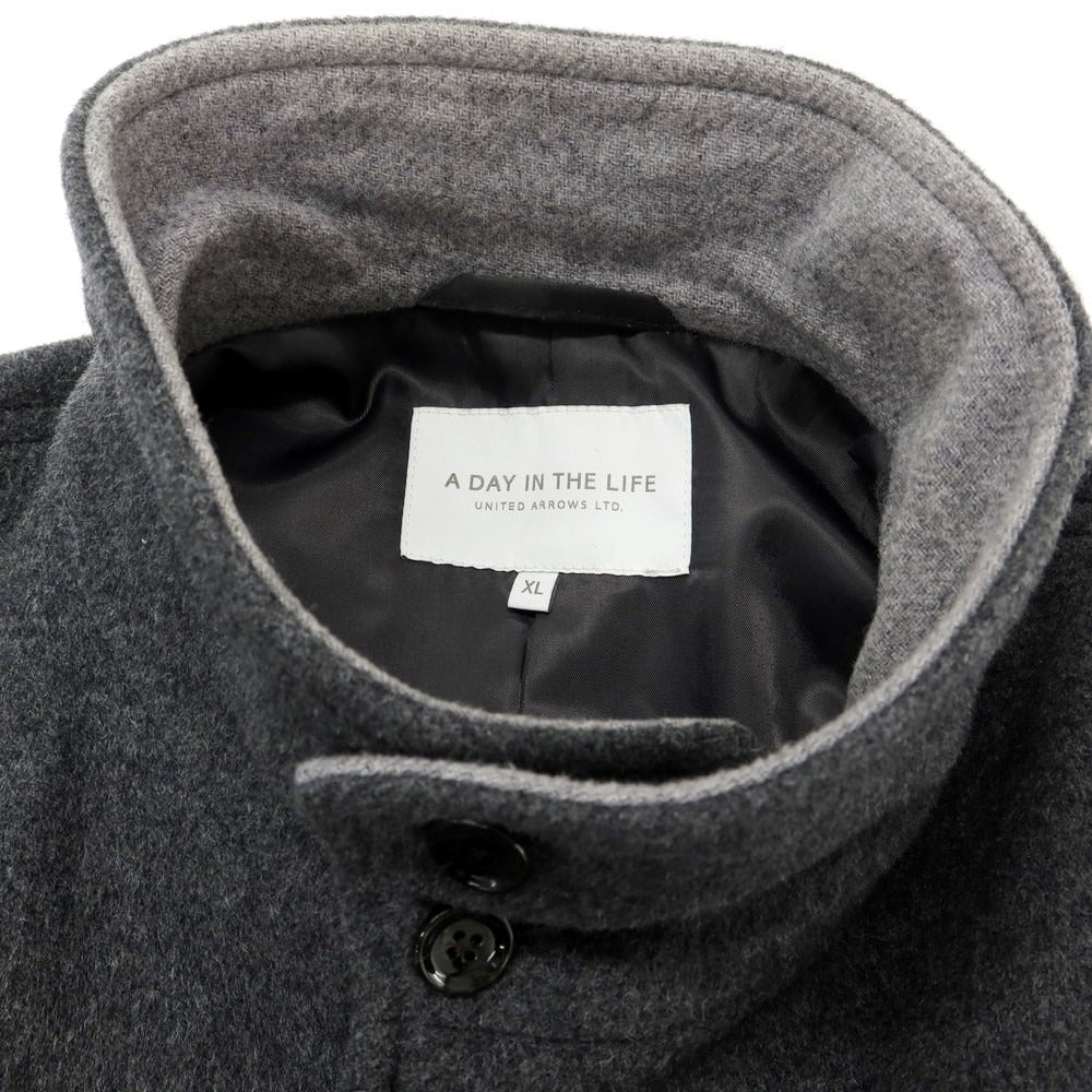 【中古】ア デイ イン ザ ライフ ユナイテッドアローズ a day in the life united arrows ウールレーヨン スタンドカラーコート グレー【 XL 】【 状態ランクC 】【 メンズ 】