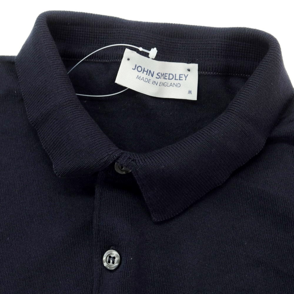 【中古】ジョンスメドレー JOHN SMEDLEY ハイゲージコットン 半袖ポロニット ネイビー【 M 】【 状態ランクB 】【 メンズ 】