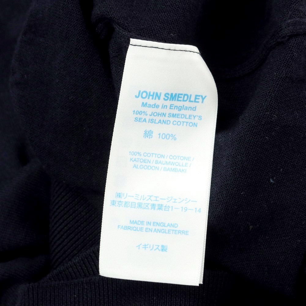 【中古】ジョンスメドレー JOHN SMEDLEY ハイゲージコットン 半袖ポロニット ネイビー【 M 】【 状態ランクB 】【 メンズ 】