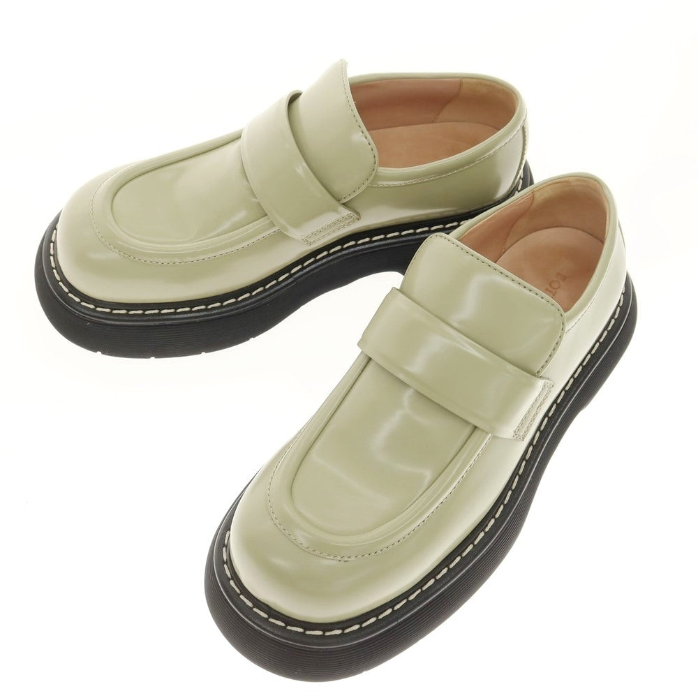 【中古】ボッテガヴェネタ BOTTEGAVENETA SWELL LOAFER ローファー グリーンベージュ【 42 】【 状態ランクA 】