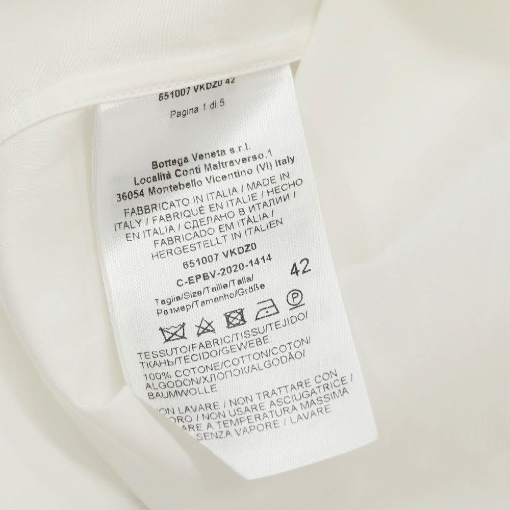 【中古】ボッテガヴェネタ BOTTEGAVENETA コットン レギュラーカラー カジュアルシャツ ホワイト【サイズ42】【WHT】【S/S/A/W】【状態ランクB】【メンズ】