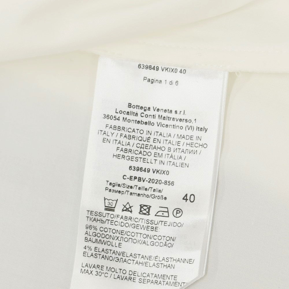 【中古】ボッテガヴェネタ BOTTEGAVENETA ストレッチ コットン レギュラーカラー カジュアルシャツ ホワイト【サイズ40】【WHT】【S/S/A/W】【状態ランクB】【メンズ】