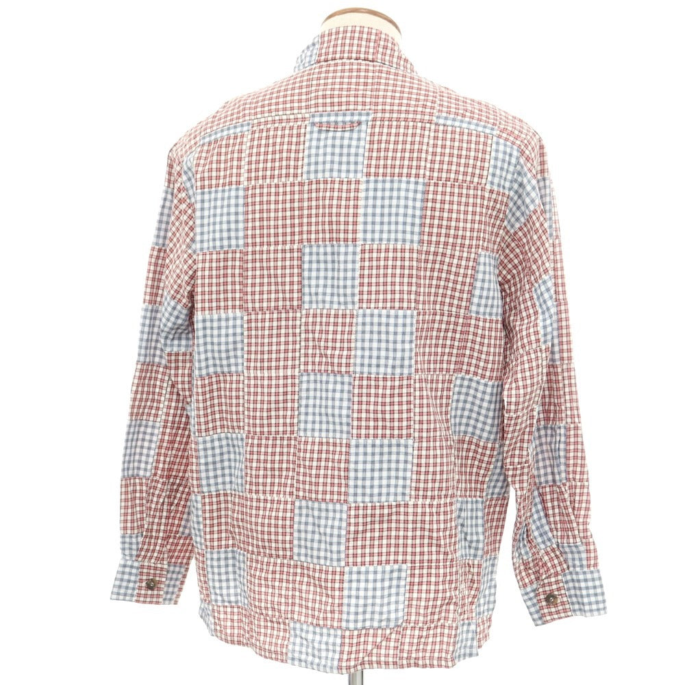 【中古】アーペーセー A.P.C. × JESSICA OGDEN コットン チェック パッチワーク カジュアルシャツ レッドxブルー【サイズM】【RED】【S/S/A/W】【状態ランクB】【メンズ】
