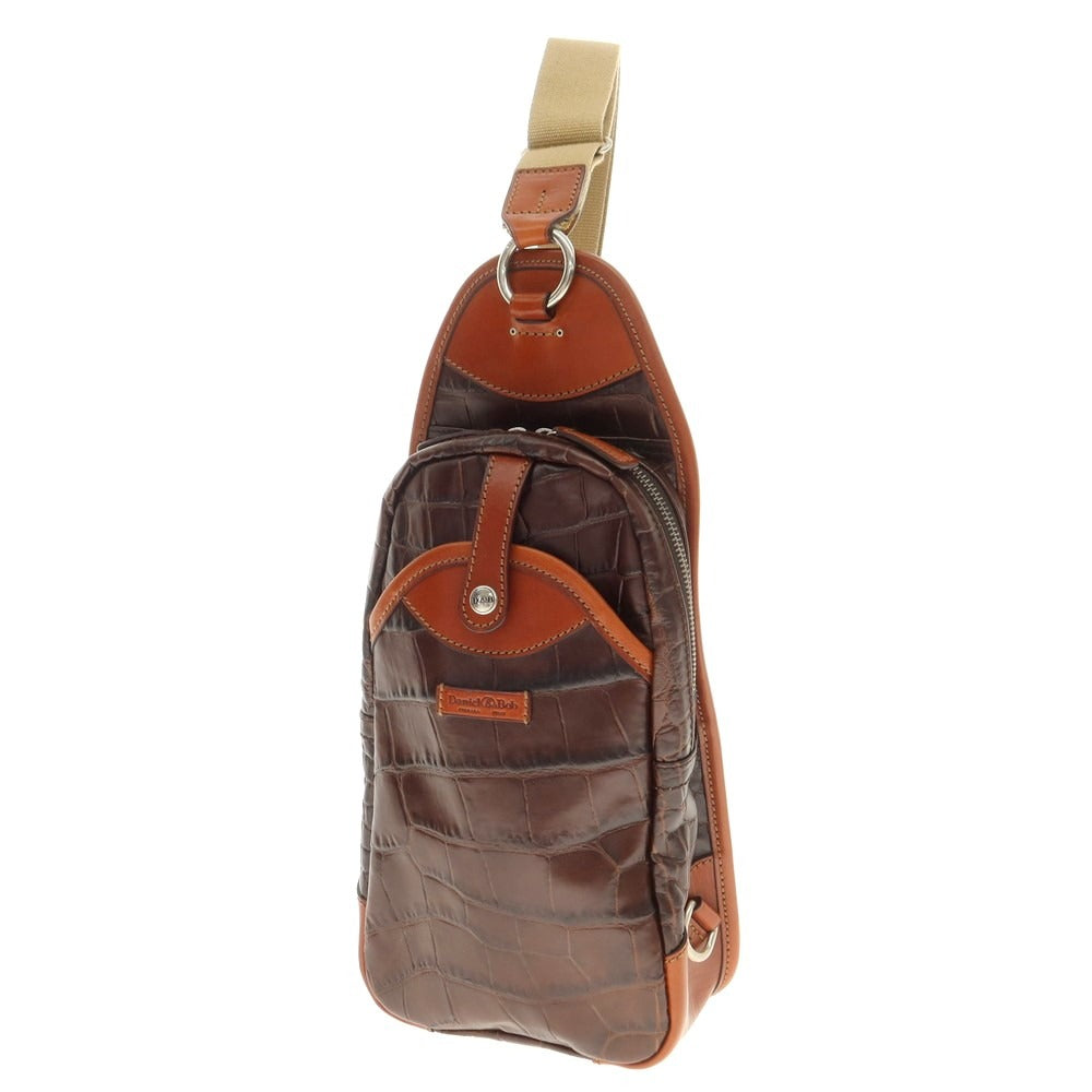 【中古】ダニエルアンドボブ Daniel & Bob TOMORROWLAND別注 型押しレザー ショルダーバッグ ブラウン【 状態ランクB 】【 メンズ 】