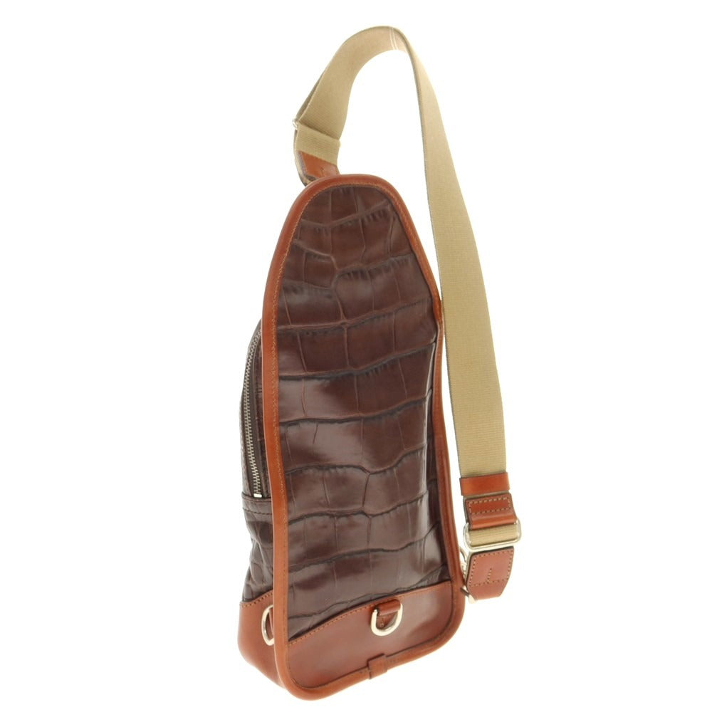 【中古】ダニエルアンドボブ Daniel & Bob TOMORROWLAND別注 型押しレザー ショルダーバッグ ブラウン【 状態ランクB 】【 メンズ 】