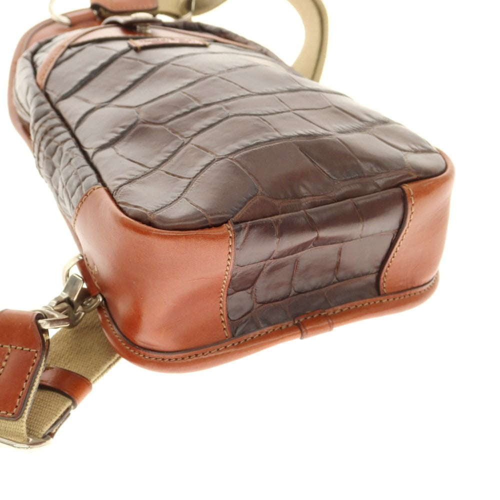 【中古】ダニエルアンドボブ Daniel & Bob TOMORROWLAND別注 型押しレザー ショルダーバッグ ブラウン【 状態ランクB 】【 メンズ 】