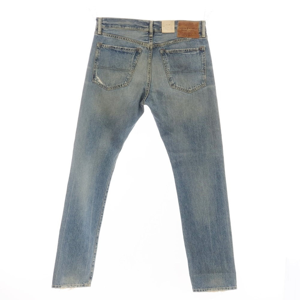 【中古】【未使用】デニムアンドサプライ ラルフローレン DENIM & SUPPLY Ralph Lauren クラッシュ加工 ジーンズ デニムパンツ ブルー【 33 】【 状態ランクS 】【 メンズ 】
