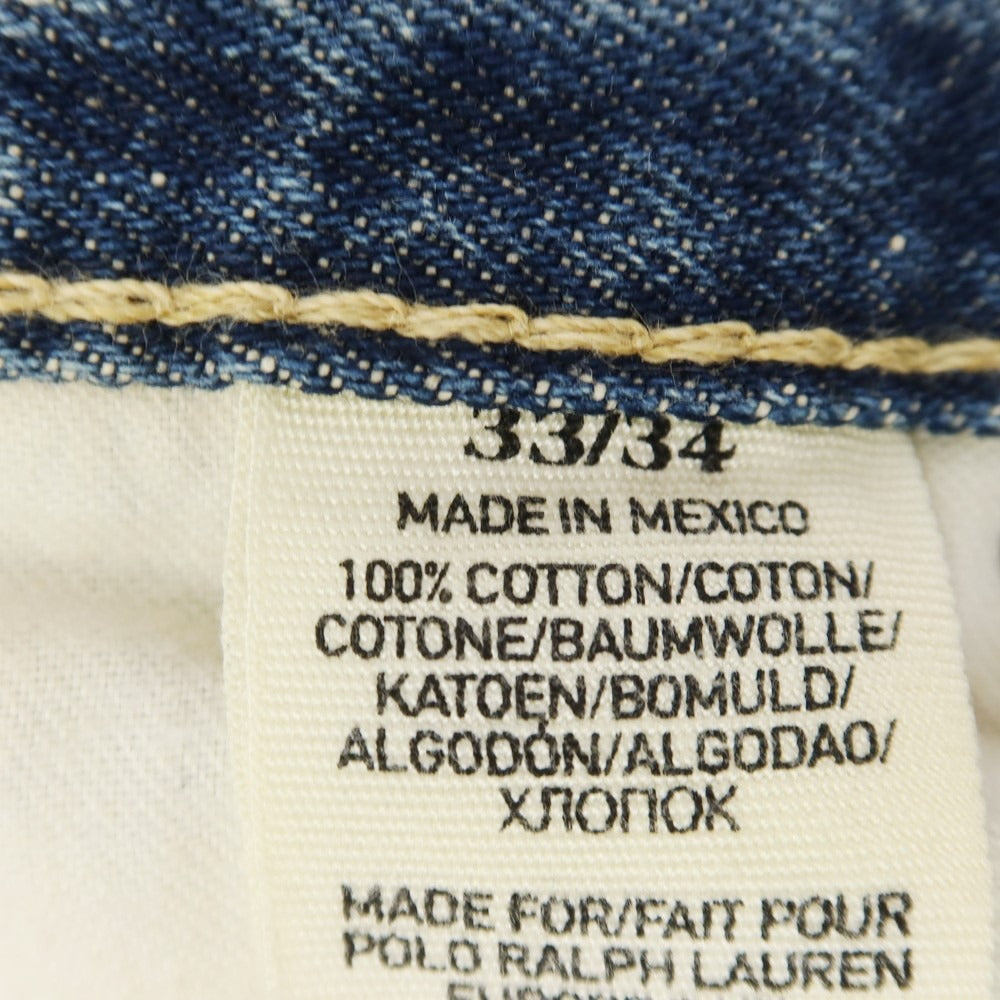 【中古】【未使用】デニムアンドサプライ ラルフローレン DENIM & SUPPLY Ralph Lauren クラッシュ加工 ジーンズ デニムパンツ ブルー【 33 】【 状態ランクS 】【 メンズ 】