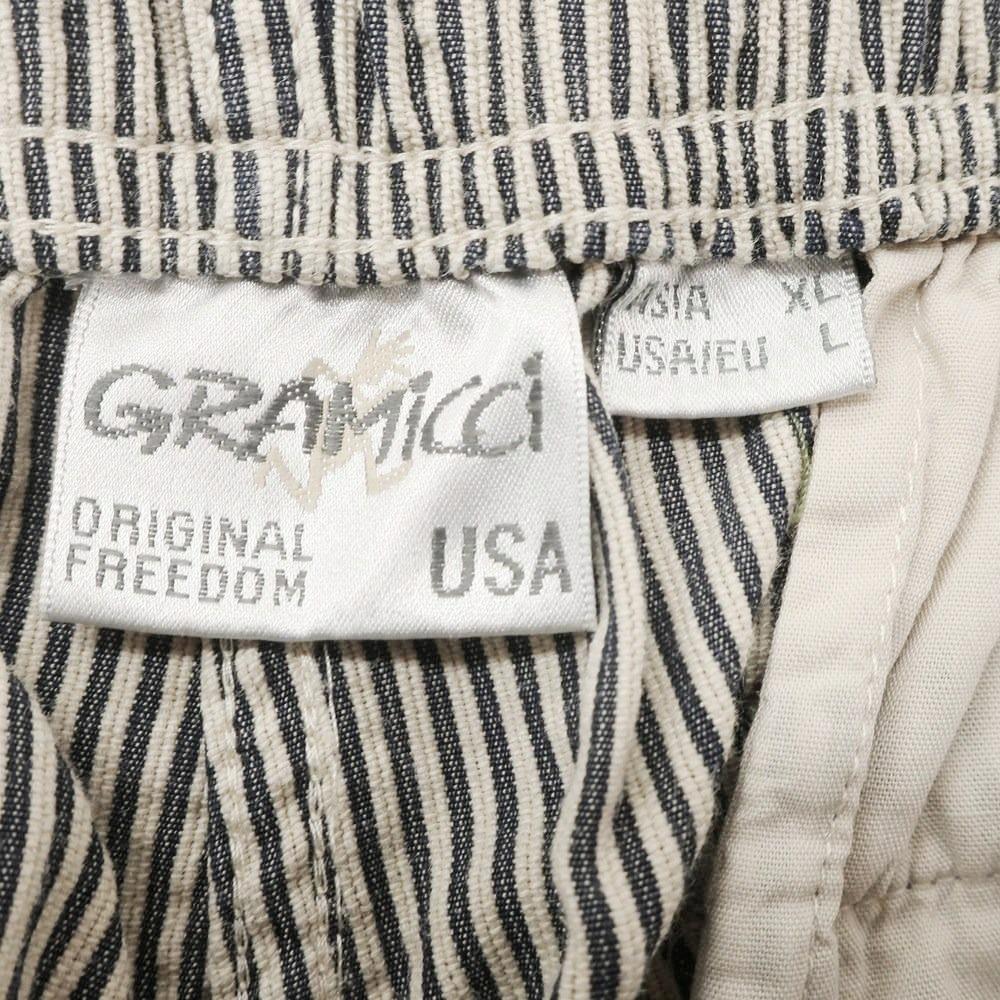【中古】グラミチ Gramicci ストライプ ショートパンツ ネイビーxオフホワイト【 XL 】【 状態ランクB 】【 メンズ 】