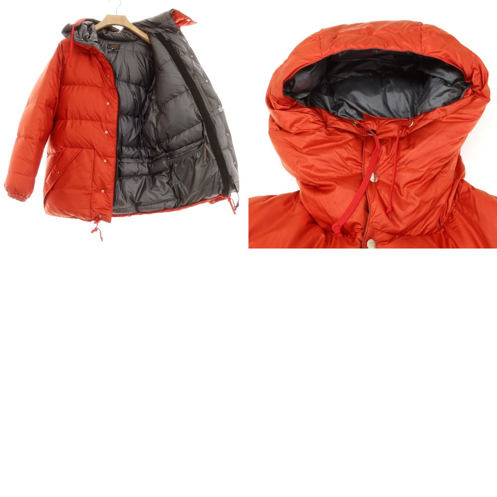 【中古】ビームスプラス BEAMS PLUS ナイロン フーデッド ダウンジャケット レッドオレンジ【 L 】【 状態ランクB 】【 メンズ 】