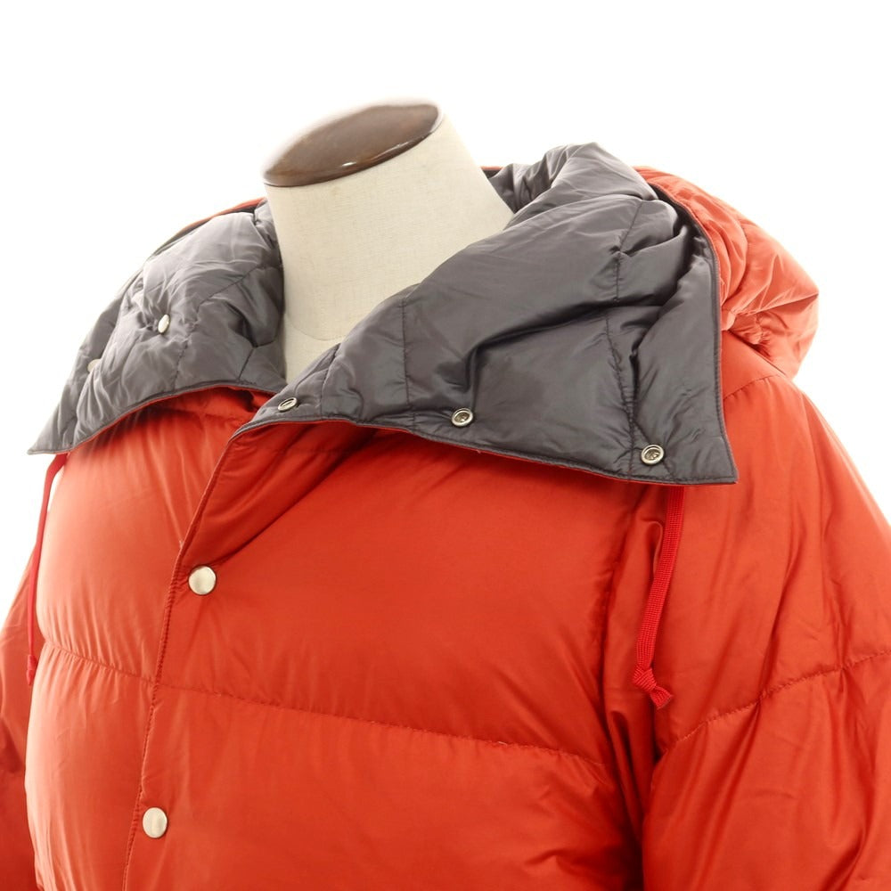 【中古】ビームスプラス BEAMS PLUS ナイロン フーデッド ダウンジャケット レッドオレンジ【 L 】【 状態ランクB 】【 メンズ 】