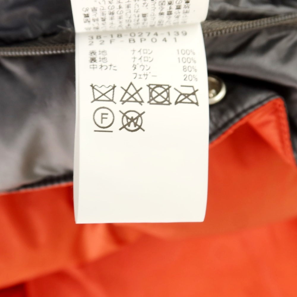 【中古】ビームスプラス BEAMS PLUS ナイロン フーデッド ダウンジャケット レッドオレンジ【 L 】【 状態ランクB 】【 メンズ 】